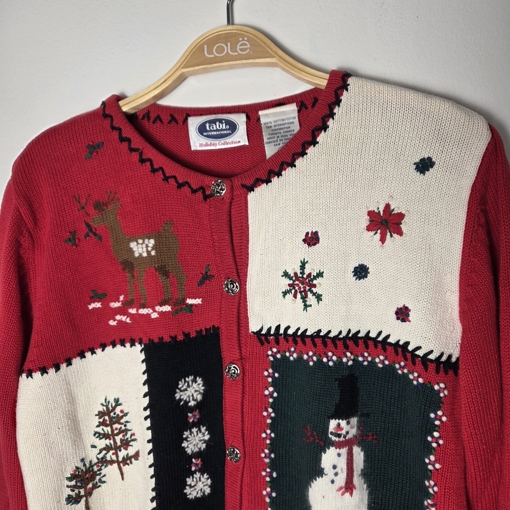 Vintage Tabi Holiday Collection Cotton Button Front Cardigan - Picture 8 of 11